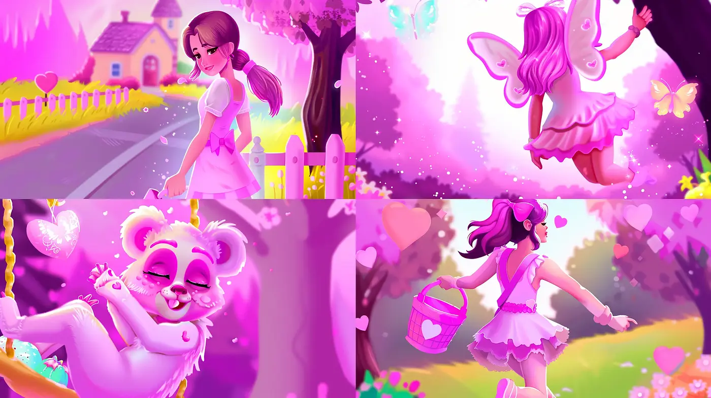 Enchanted Monochromatic Magenta Dreamscape - Midjourney sref style