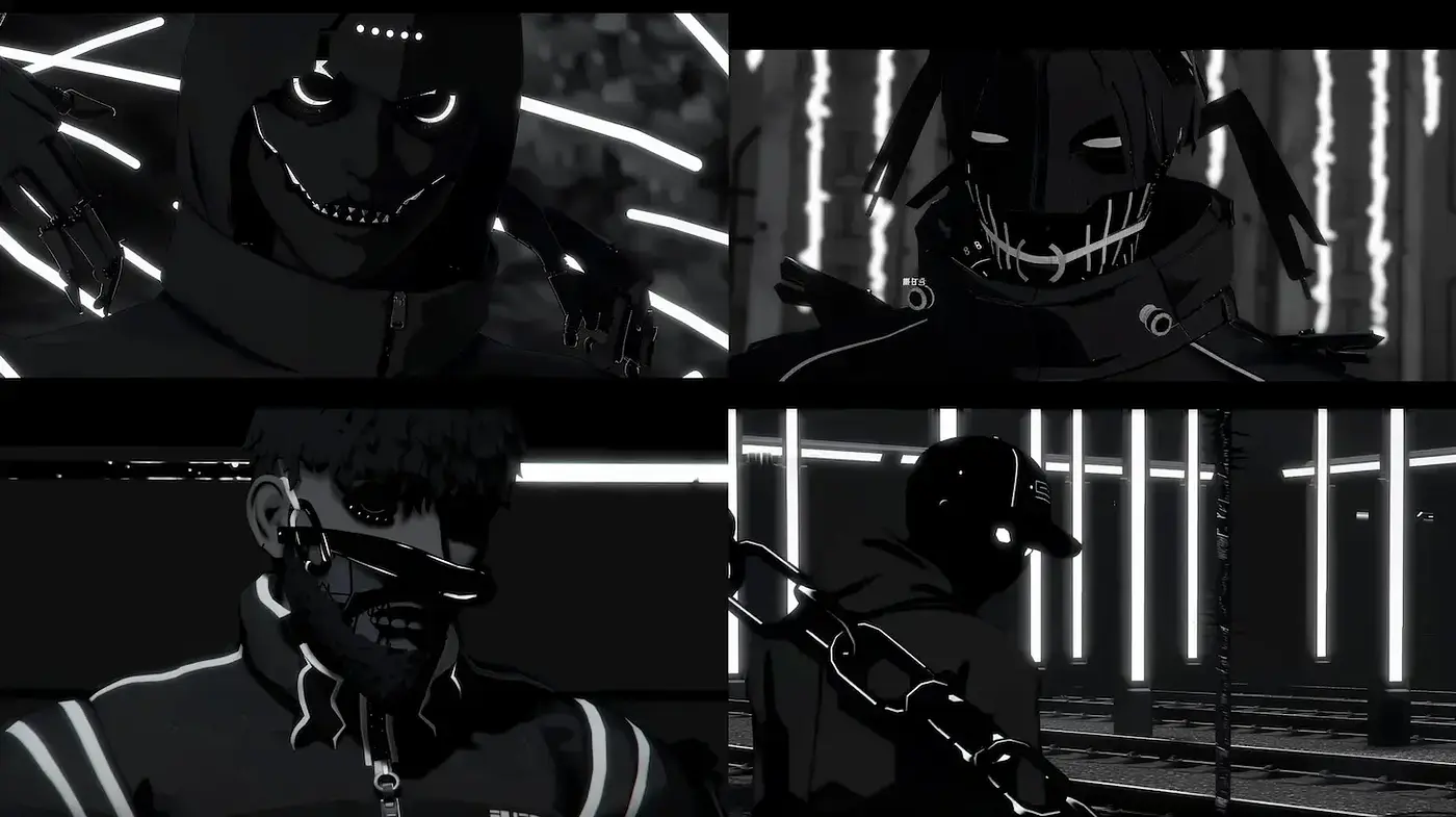 Stylized Dark Aesthetic with Cyberpunk Influences - Midjourney sref style