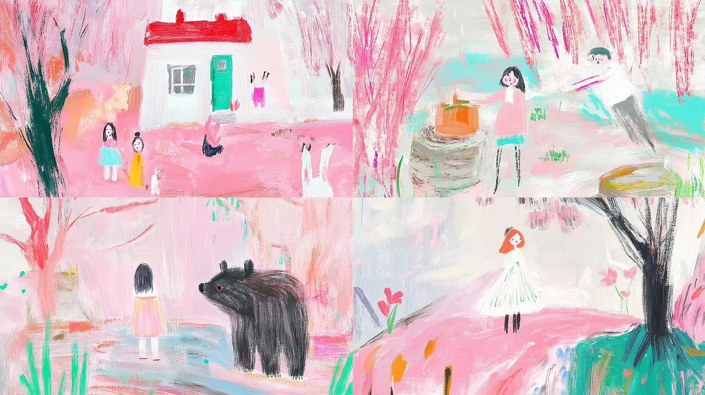 Whimsical Dreamscape in Pastel Brushstrokes - Midjourney sref style