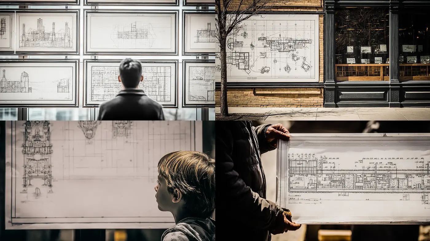Architectural Elegance with a Touch of Nostalgia and Curiosity - Midjourney sref style