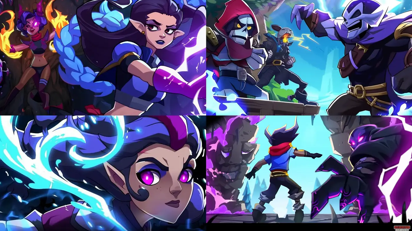 Dynamic Fantasy Comic Clash: Vibrant and Heroic - Midjourney sref style