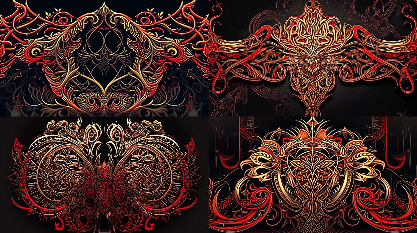 Ethereal Glow: A Harmonious Fusion of Lustrous Golds and Midnight Hues - Midjourney sref style
