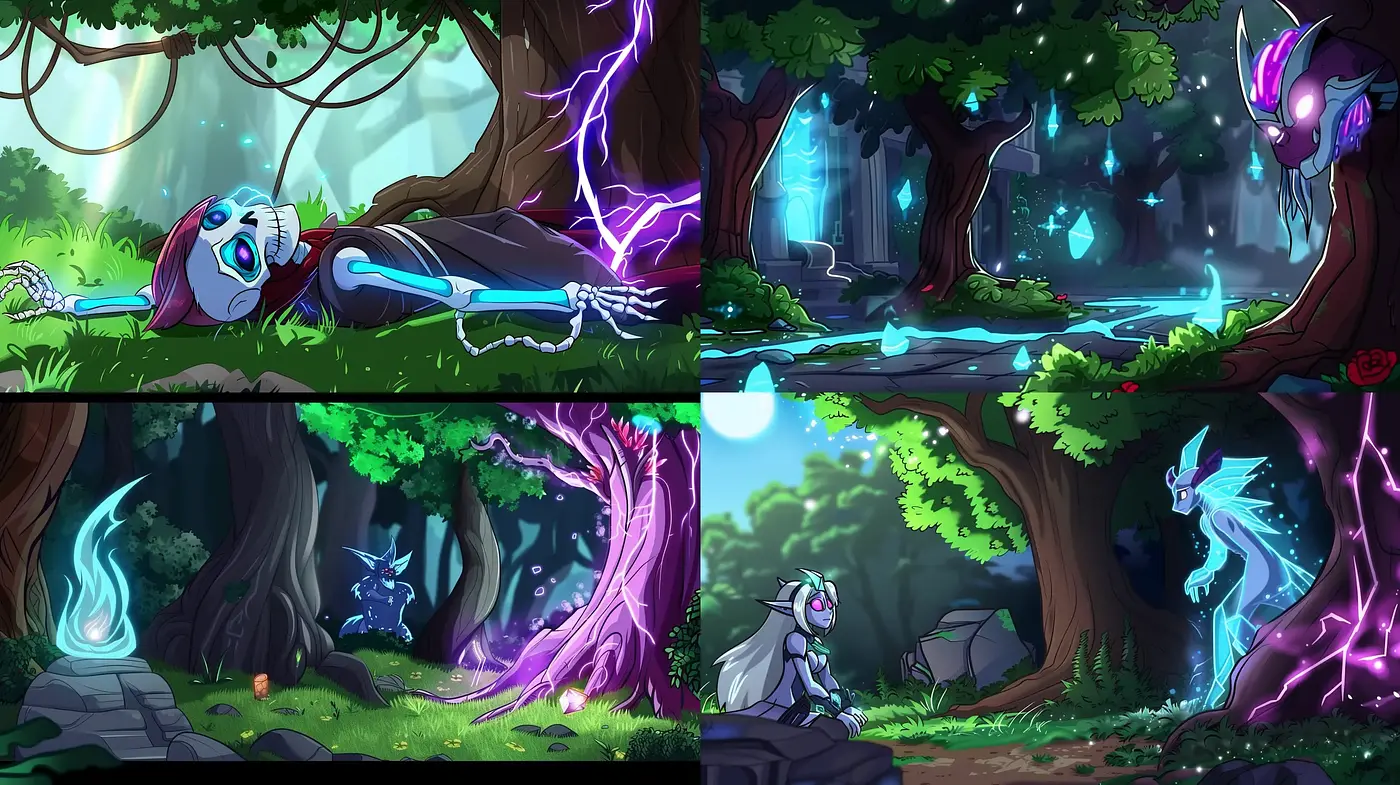 Mystical Enchanted Forests in Vivid Digital Artistry - Midjourney sref style