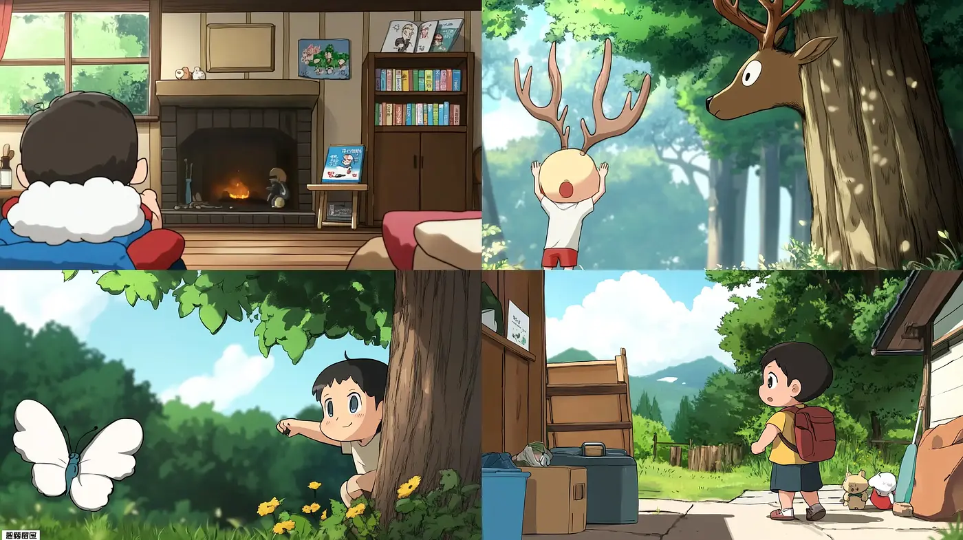 Whimsical Anime-Inspired Enchantment with a Verdant Touch - Midjourney sref style