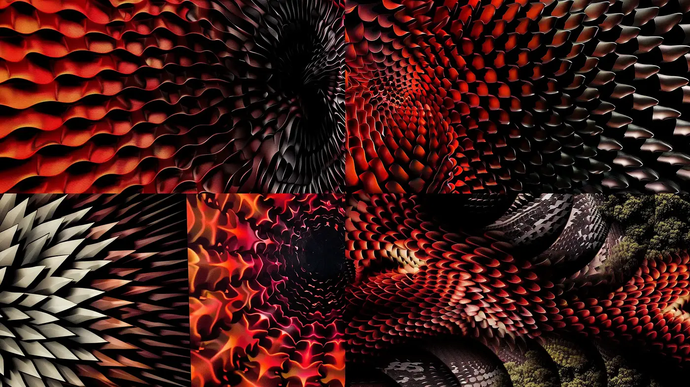 Abyssal Chromatic Vortex - A Fusion of Dark Tones and Geometric Rhythms - Midjourney sref style