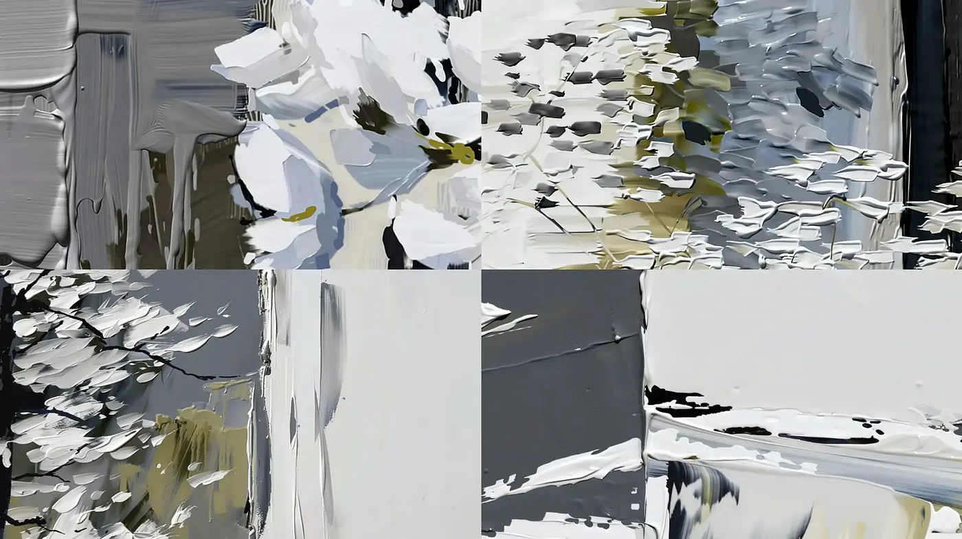 Contemporary Abstract Brushwork Exploration - Midjourney sref style