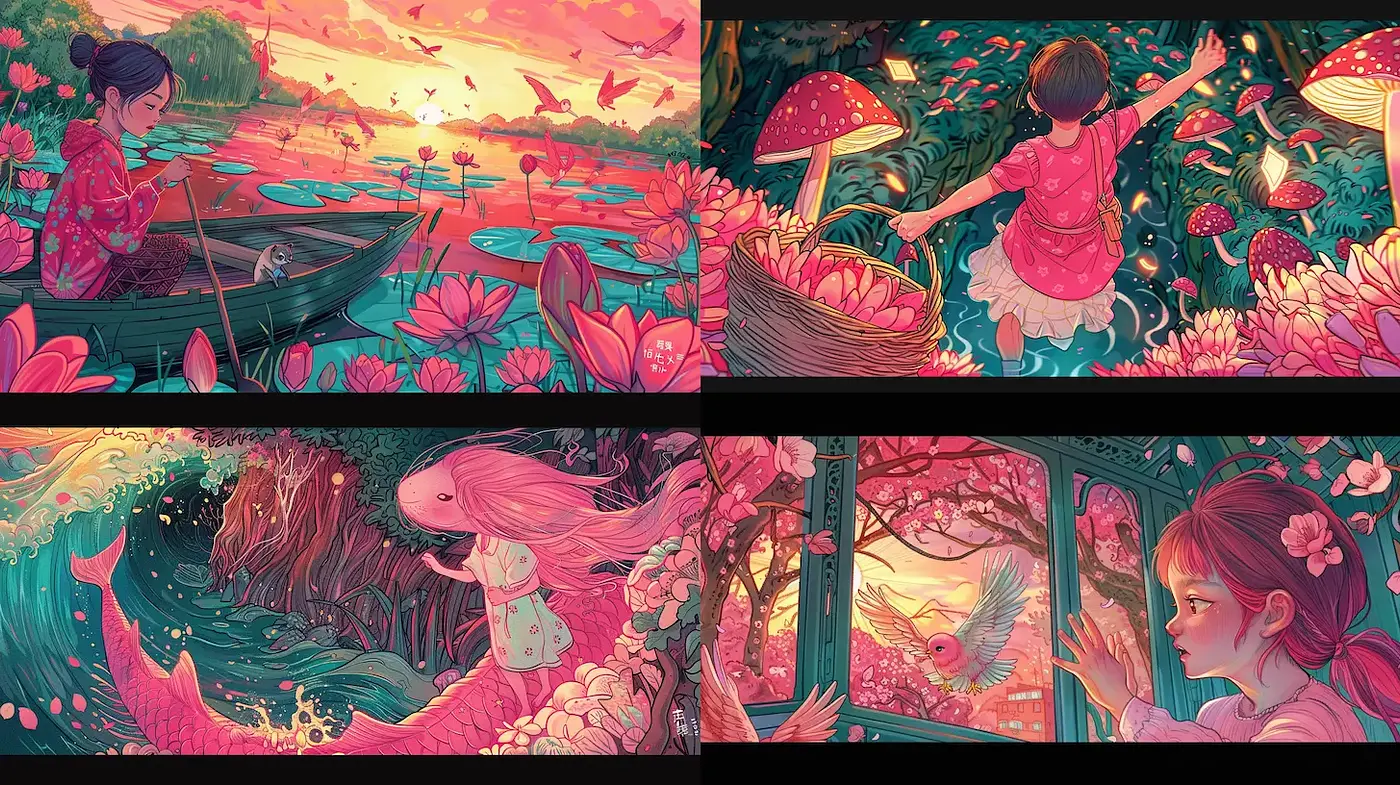 Vibrant Fantasy Illustrations with Whimsical Charm - Midjourney sref style