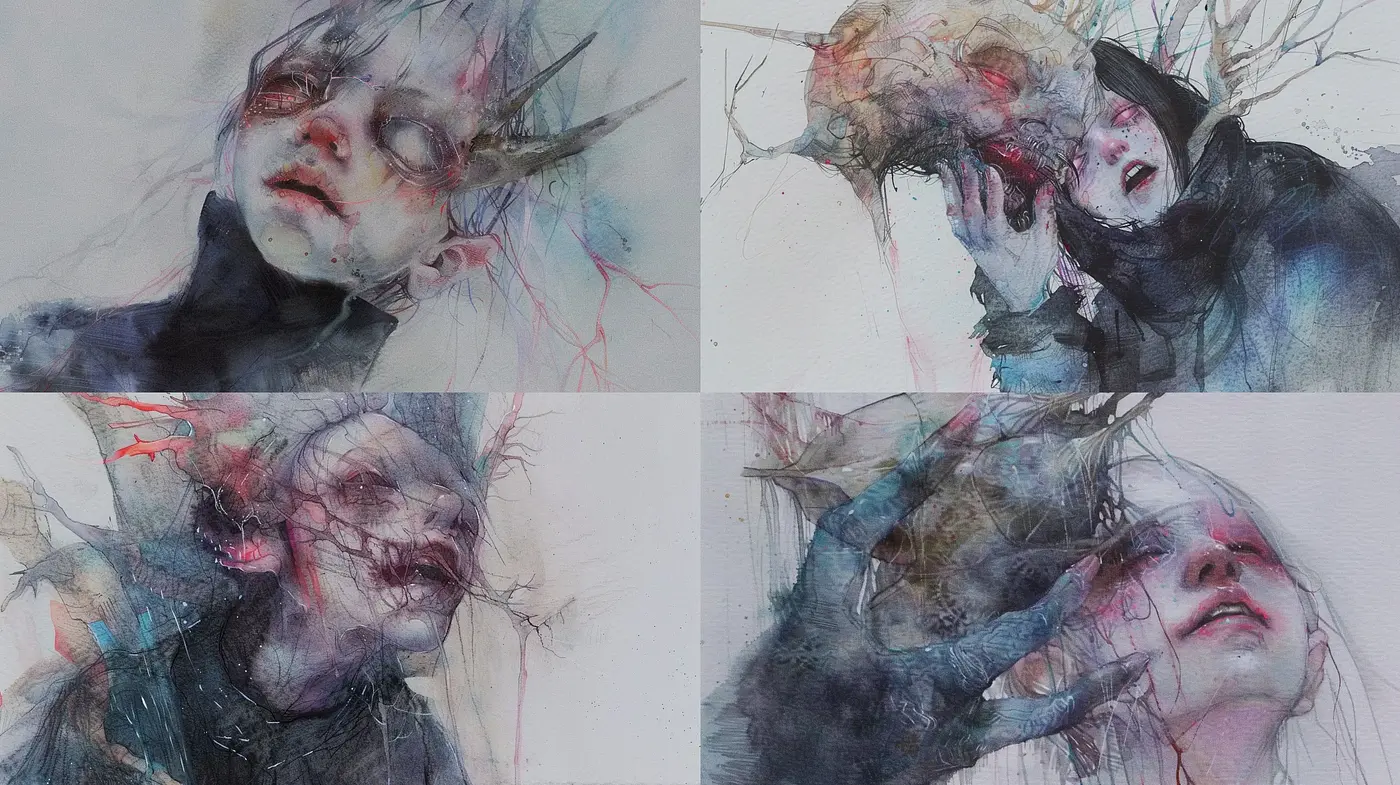 Ethereal Watercolor Whispers in Subdued Hues - Midjourney sref style