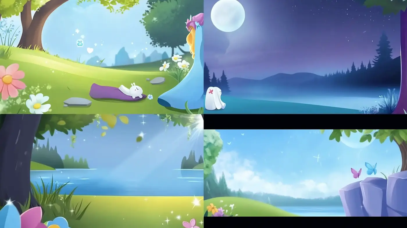 Serene and Whimsical Landscape Illustrations - Midjourney sref style
