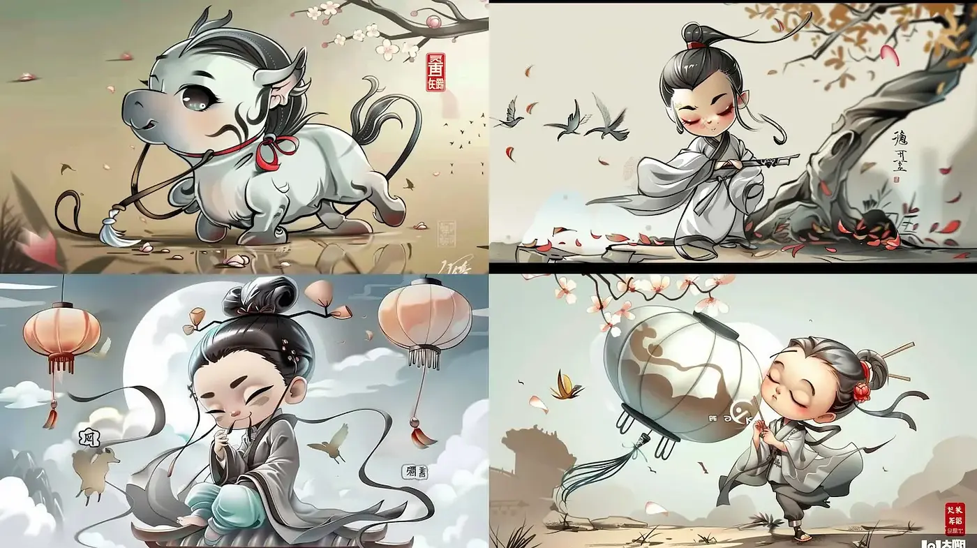 Charming and Playful Eastern Aesthetic with a Whimsical Touch - Midjourney sref style