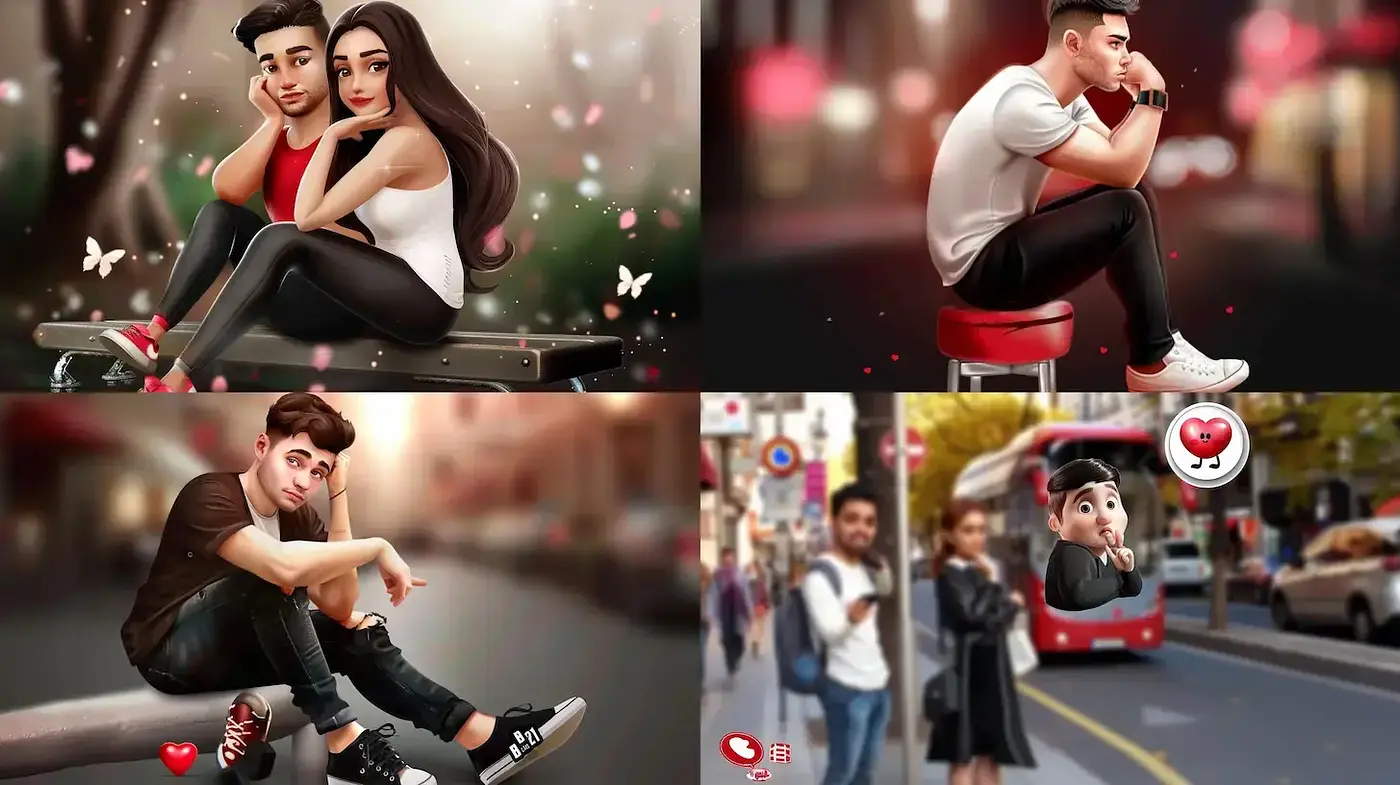 Dynamic and Playful Illustrations with a Modern Romantic Touch - Midjourney sref style