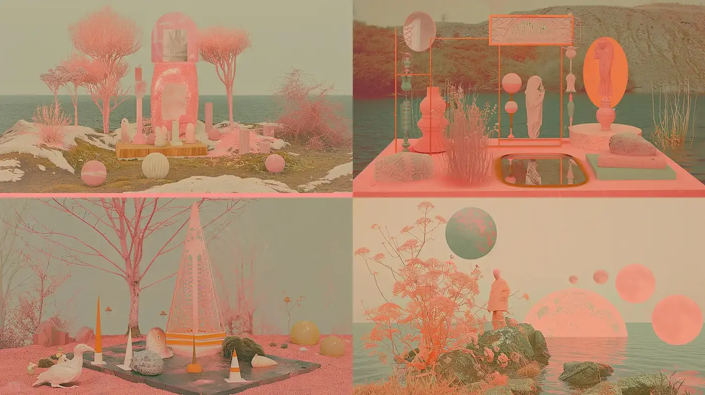 Surreal and Ethereal Landscapes with a Soft Color Palette - Midjourney sref style