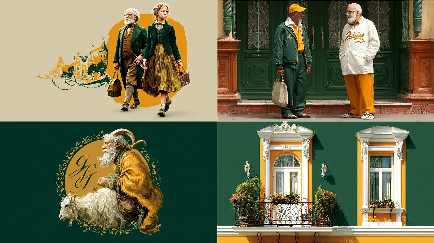 Whimsical and Nostalgic Artistry with a Vibrant Color Palette - Midjourney sref style