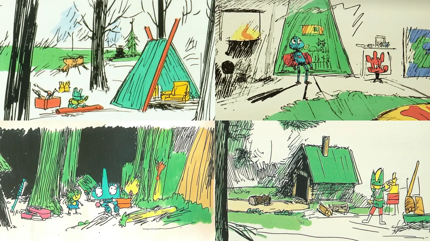 Whimsical Interpretation of Idyllic Outdoor Life - Midjourney sref style