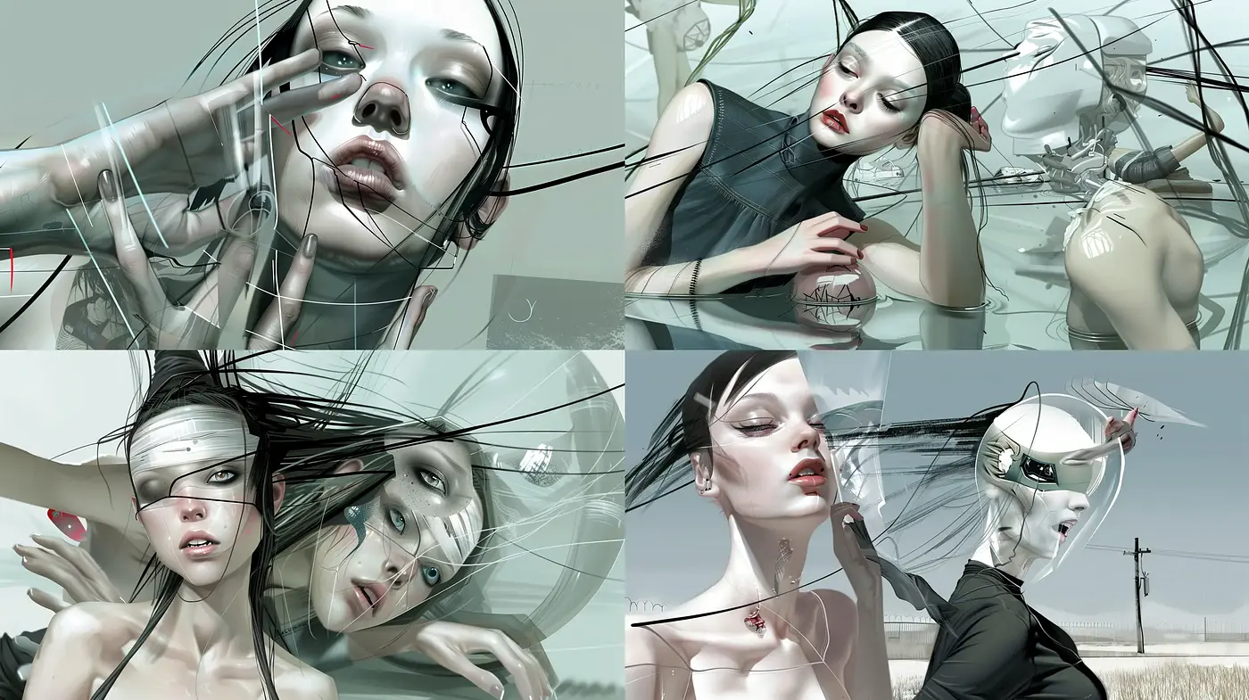 Muted Elegance with Surrealist Overtones - Midjourney sref style
