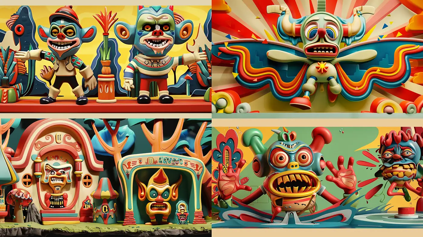 Eccentric Carnival of Chromatic Whimsy - Midjourney sref style