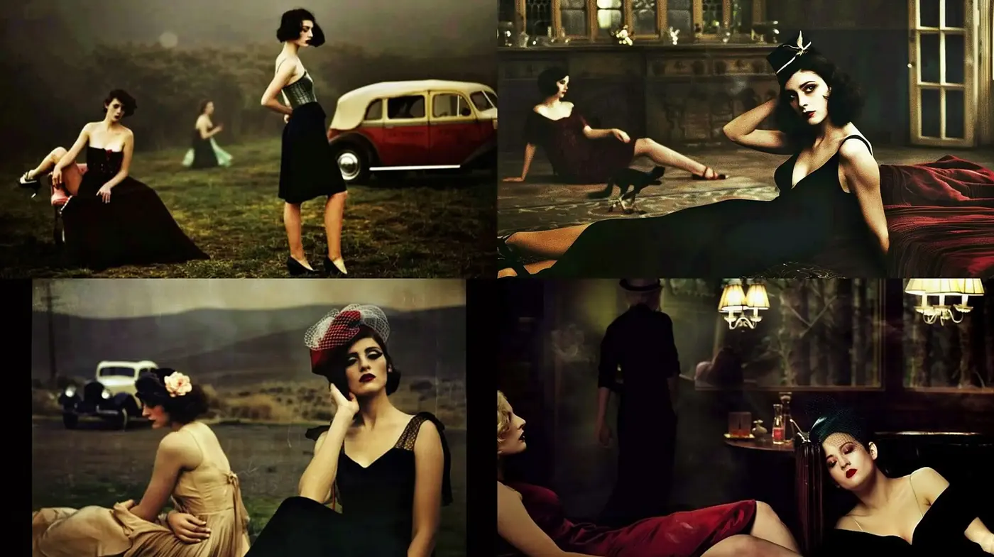 Timeless Elegance in Sepia - A Homage to Retro Cinematic Glamour - Midjourney sref style