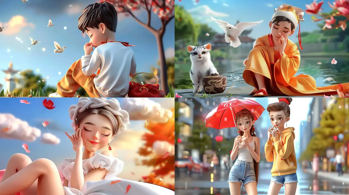 Luminous Serenity in Digital Spring: A Harmonious Fusion of Anime and Impressionist Aesthetics - Midjourney sref style