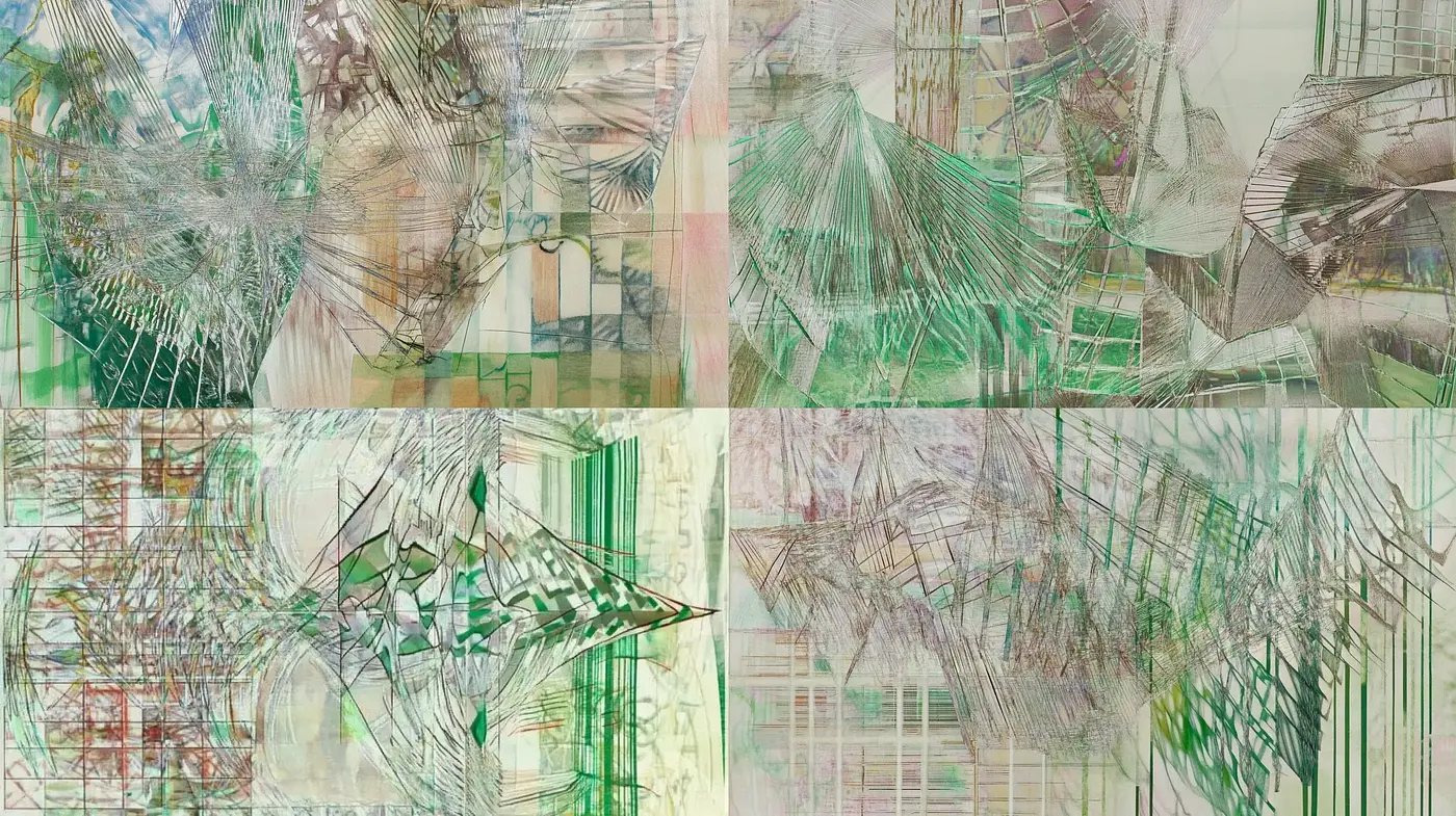Abstract Architectonic Harmony: Linear Constructs and Earthy Tones - Midjourney sref style