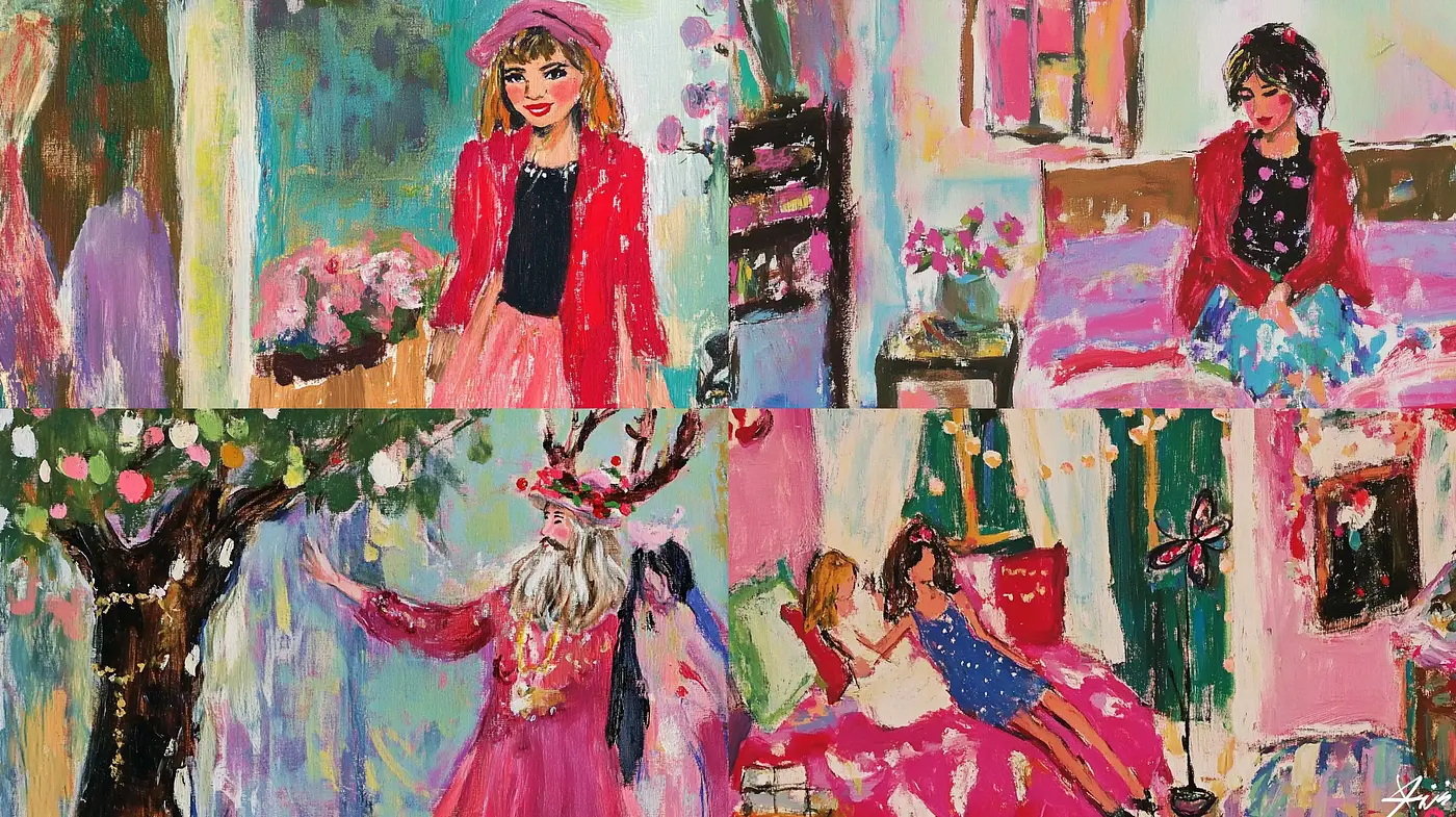 Vibrant Impressionistic Brushwork in Dreamlike Settings - Midjourney sref style