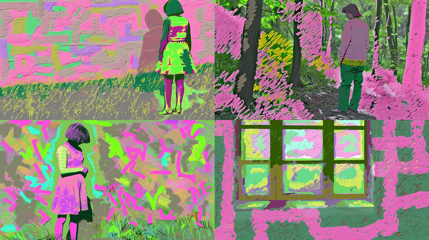 Vibrant Brushstroke Fusion with a Hint of Nostalgia - Midjourney sref style