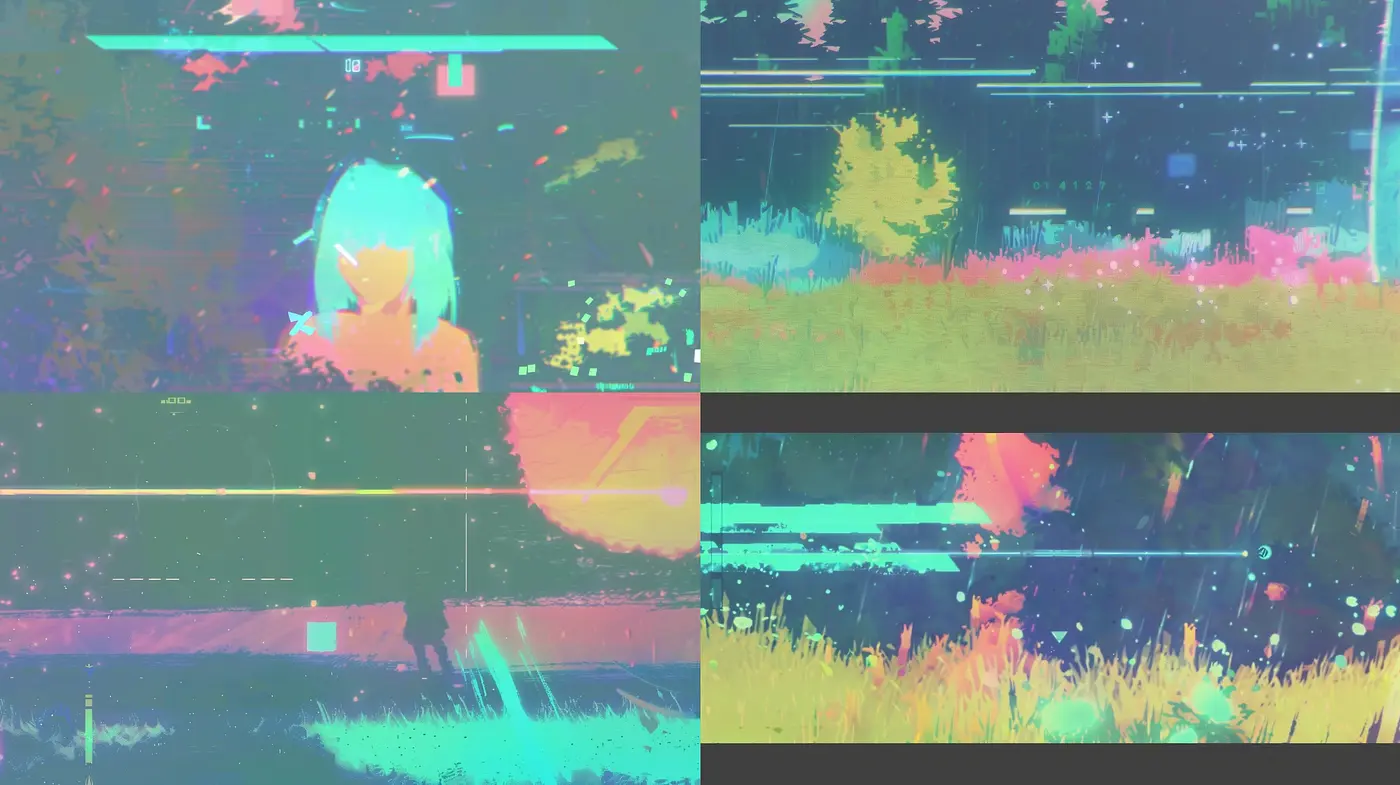 Digital Dreamscape Synthesis: A Retro Futuristic Style Exploration - Midjourney sref style