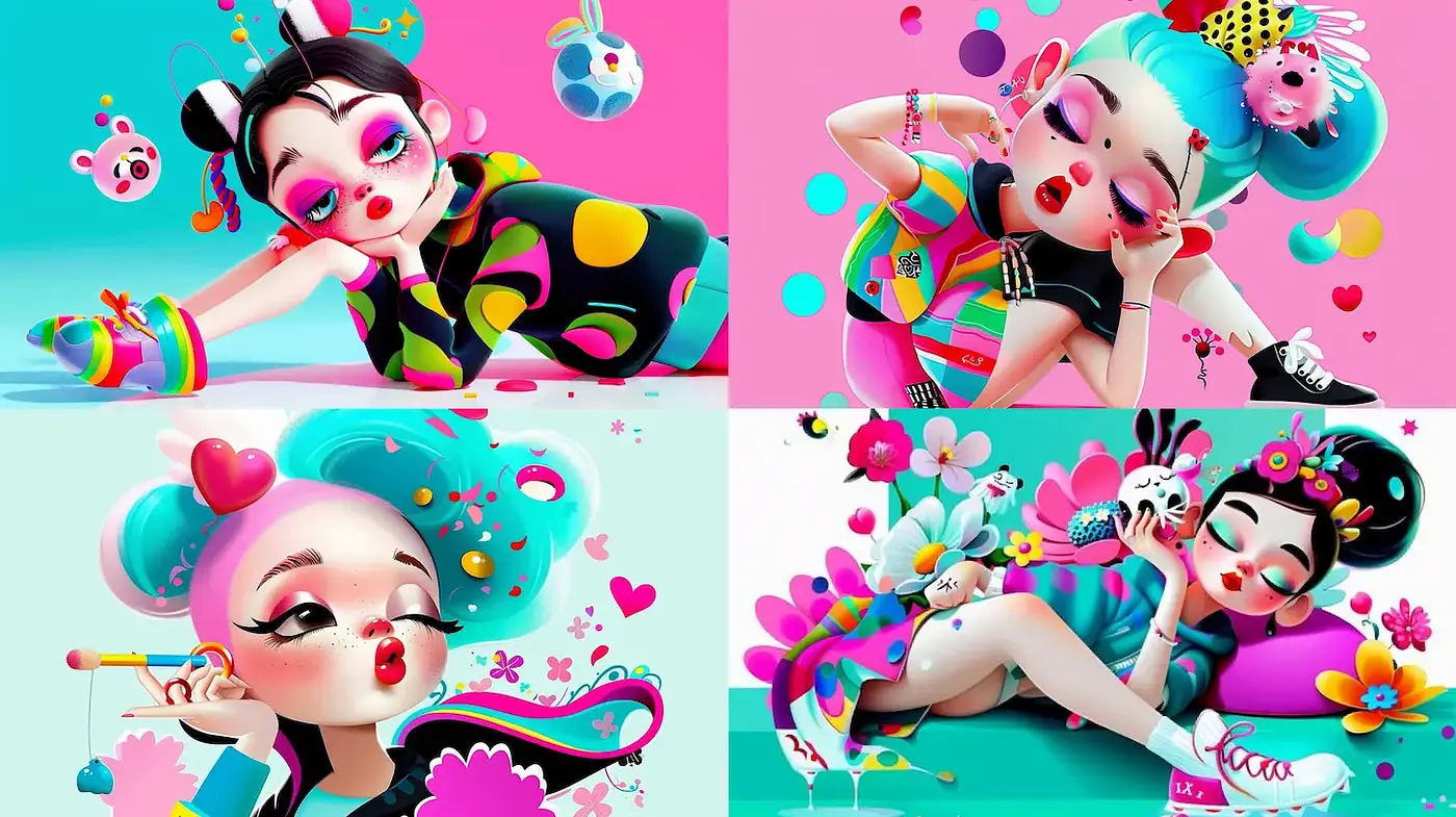 Vibrant Pop Art with a Joyful and Whimsical Flair - Midjourney sref style