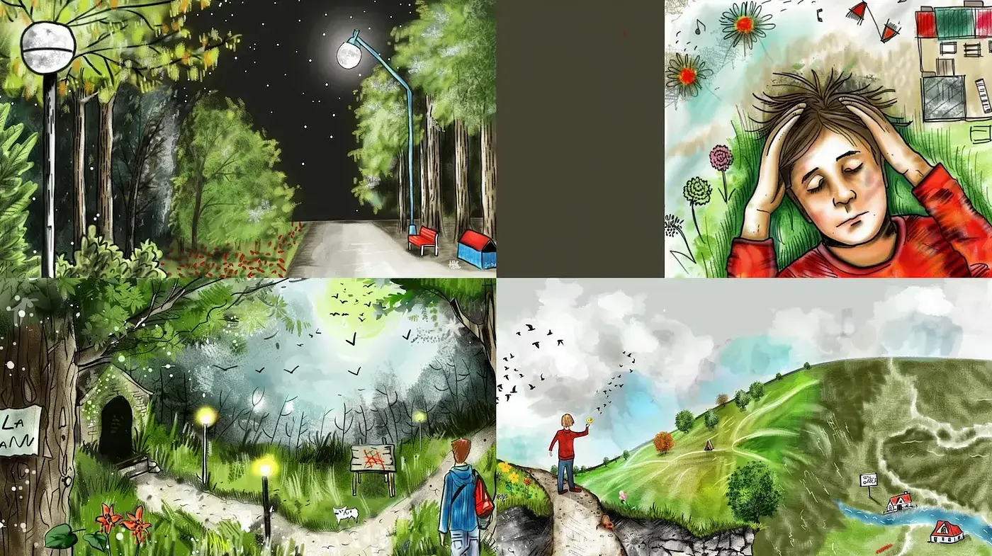 Whimsical Illustrations with a Dreamlike Quality - Midjourney sref style