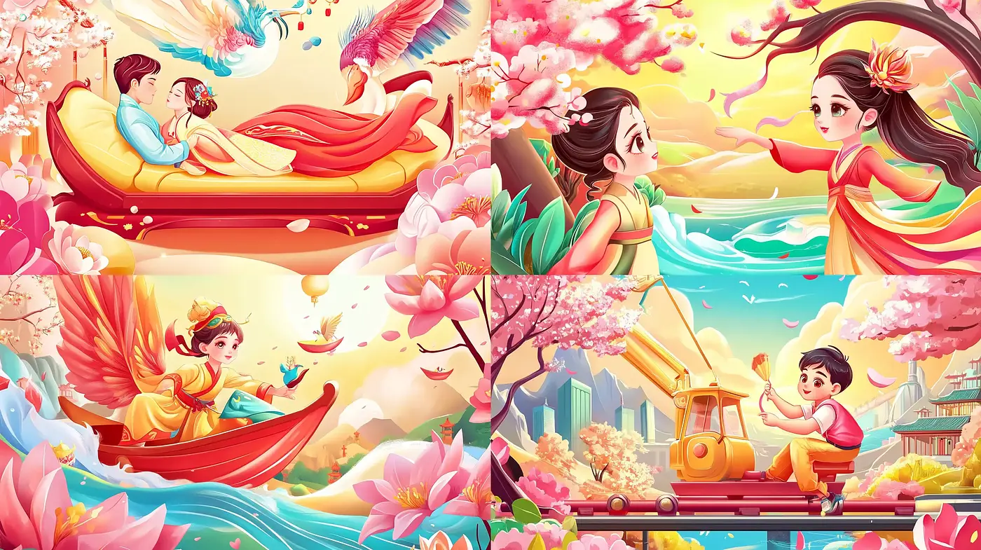 Whimsical Fantasia: A Fusion of Digital Painterly Aesthetics with Storybook Whimsy - Midjourney sref style
