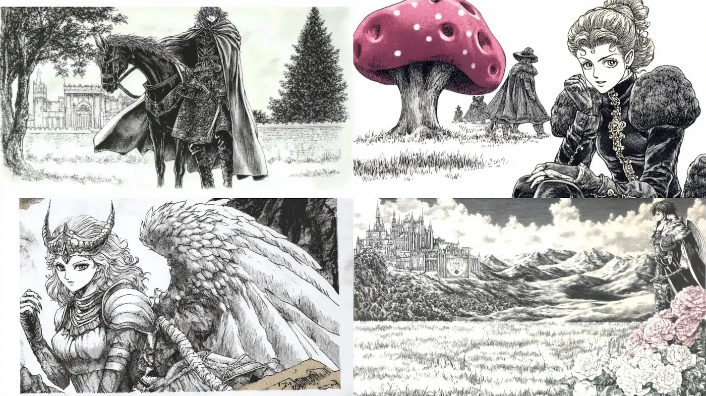 Monochromatic Intricacy: Homage to Classic Ink Illustrations - Midjourney sref style