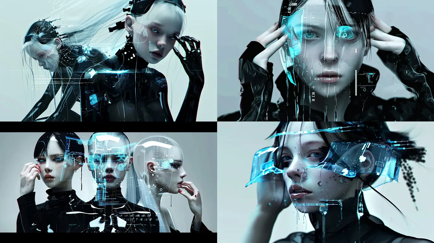 Ethereal Cybernetic Dreamscape: A Fusion of Conceptual Sci-fi and Photorealism - Midjourney sref style