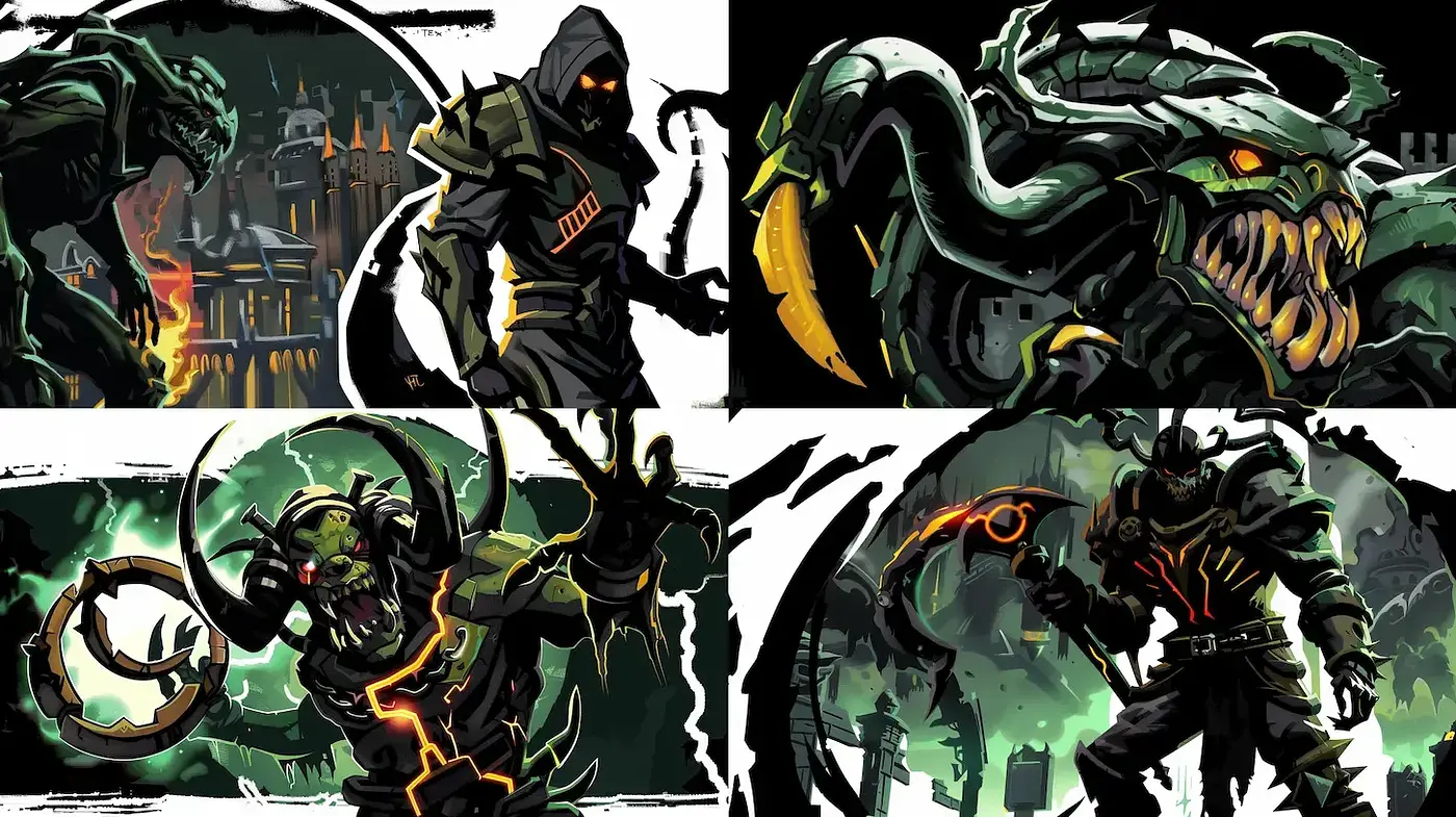 Dramatic and Dynamic Fantasy Illustrations with Dark Undertones - Midjourney sref style