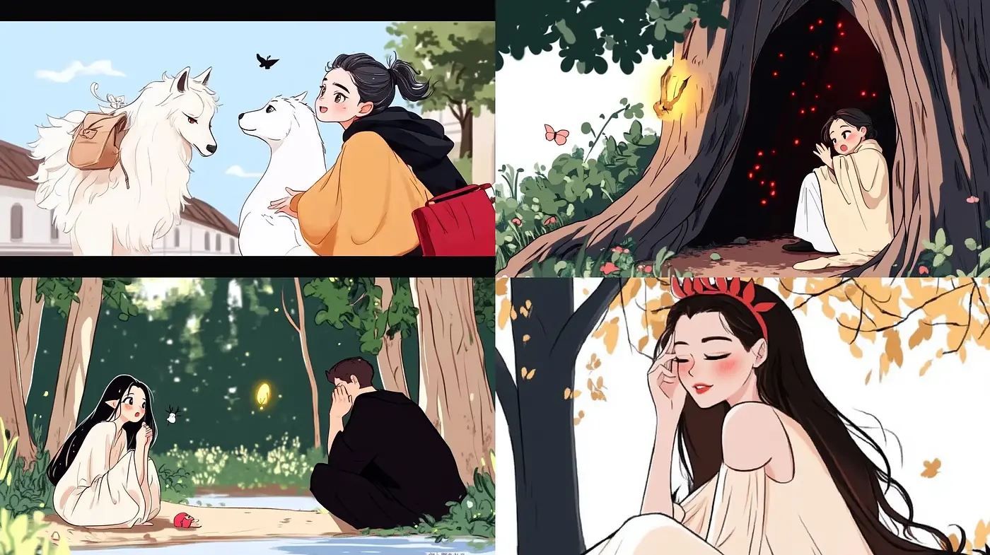 Serene Pastoral Elegance: A Harmonious Fusion of East Asian Artistry and Storybook Charm - Midjourney sref style