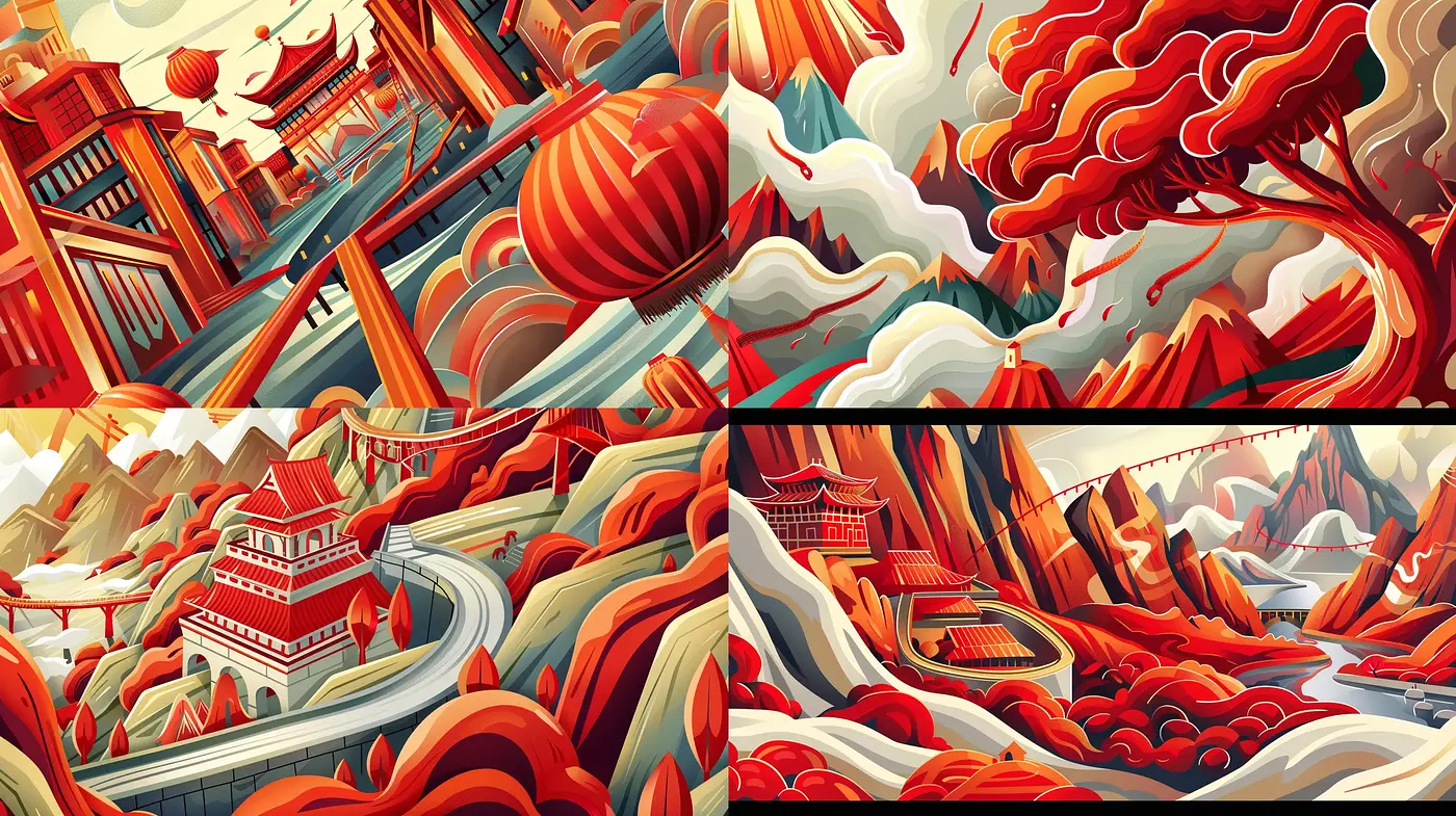Surreal Architectural Dreamscape with Expressionist Overtones - Midjourney sref style