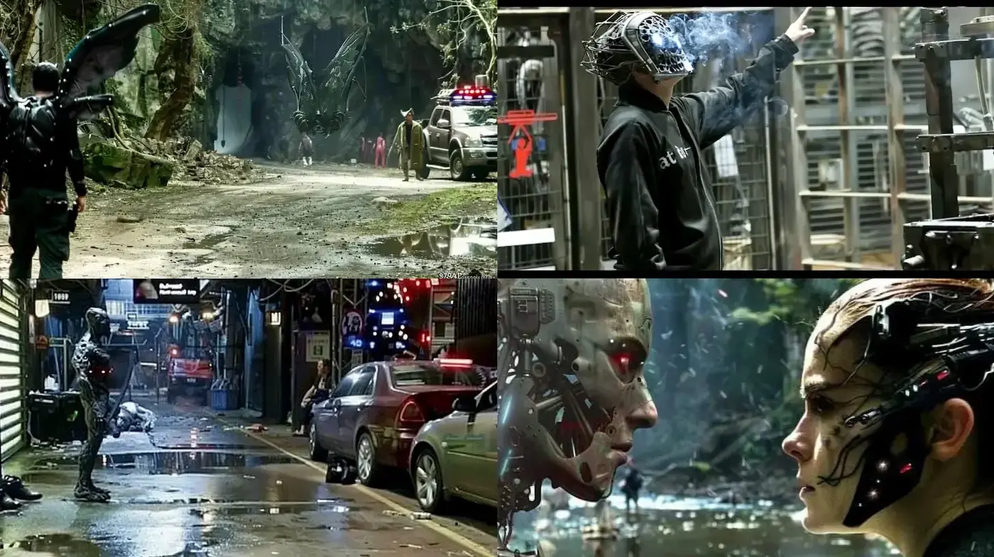 Futuristic Tech-Infused Realism with Dualistic Elements - Midjourney sref style