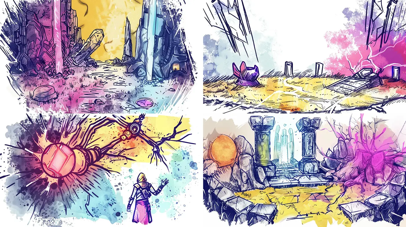 Ethereal Dreamscape Fusion: An Abstract Watercolor Odyssey - Midjourney sref style