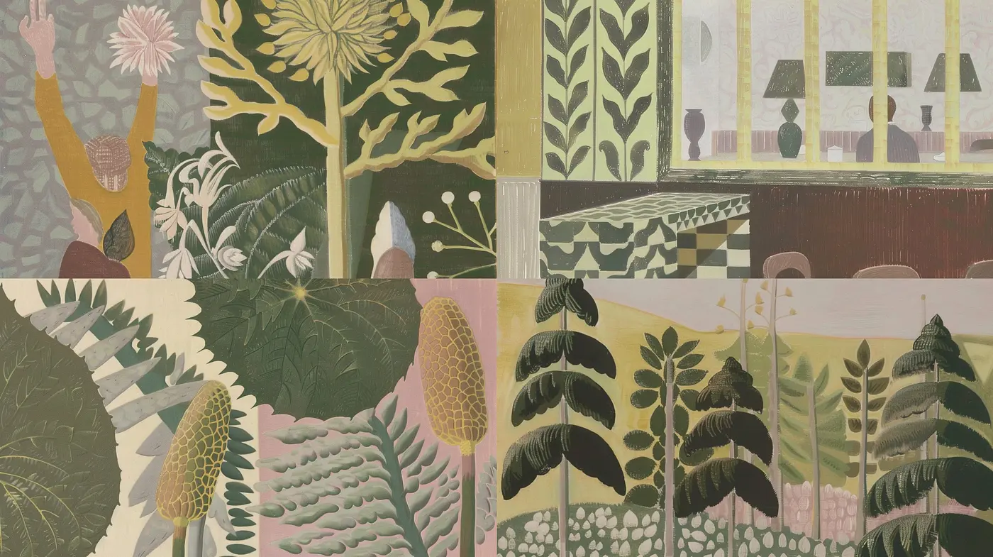 Consistent Botanical Motifs in Muted Earth Tones - Midjourney sref style