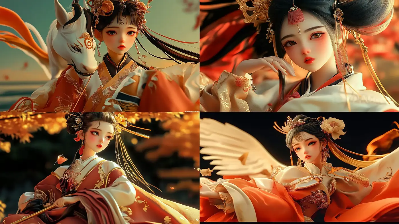 Ethereal Elegance: A Harmonic Fusion of Digital Paint and Traditional Asian Aesthetics - Midjourney sref style