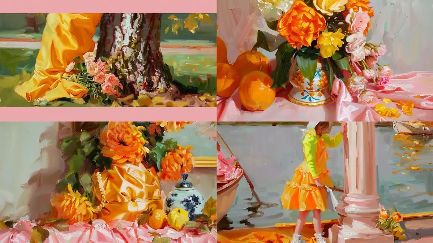 Radiant Floral Impressions with a Sunny Palette - Midjourney sref style
