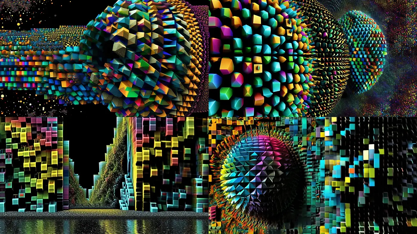 Kaleidoscopic Divergence: A Harmonious Blend of Geometric Abstraction and Vivid Chromatism - Midjourney sref style
