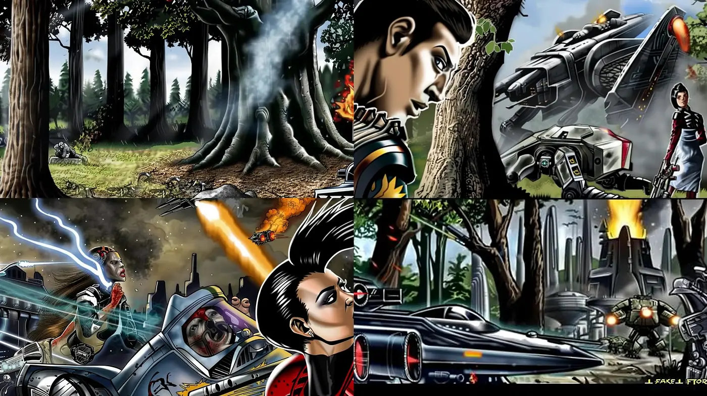 Futuristic Visions with Vivid Comic Book Realism - Midjourney sref style