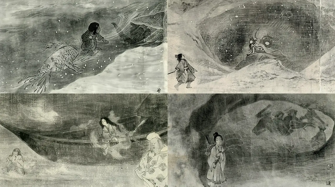 Ethereal Monochrome Engravings of a Mystical World - Midjourney sref style