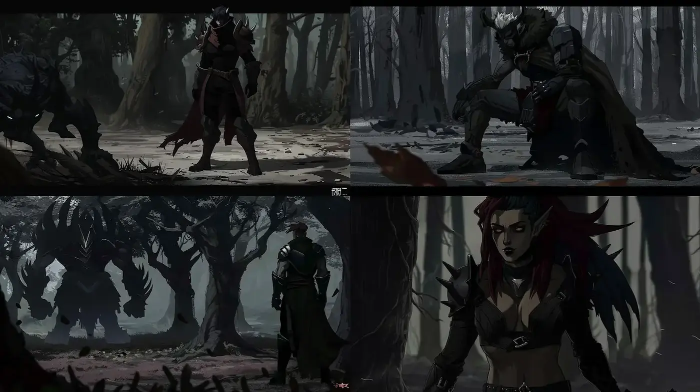 Dark Fantasy Illustration with Strong Character Presence - Midjourney sref style