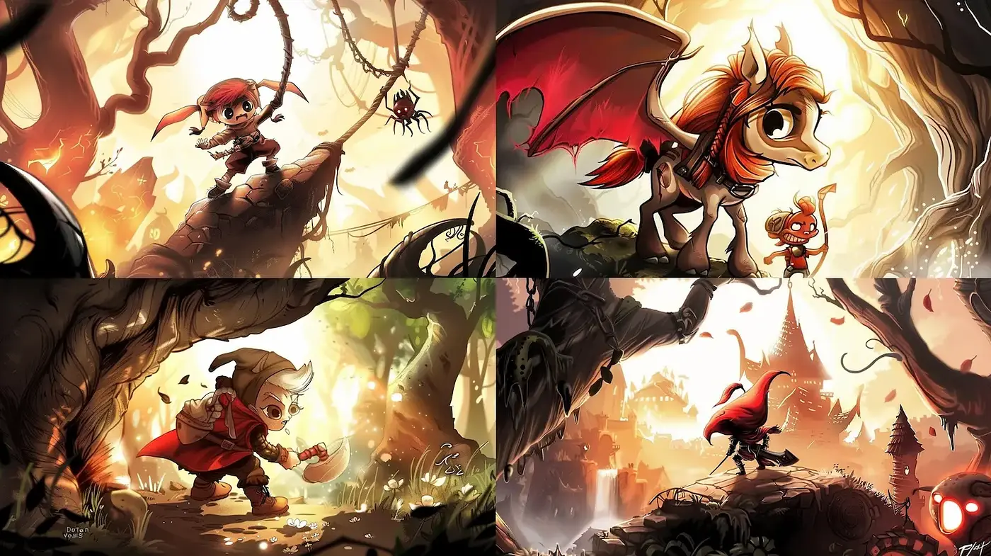 Whimsical Fantasy with a Playful Adventure Theme - Midjourney sref style