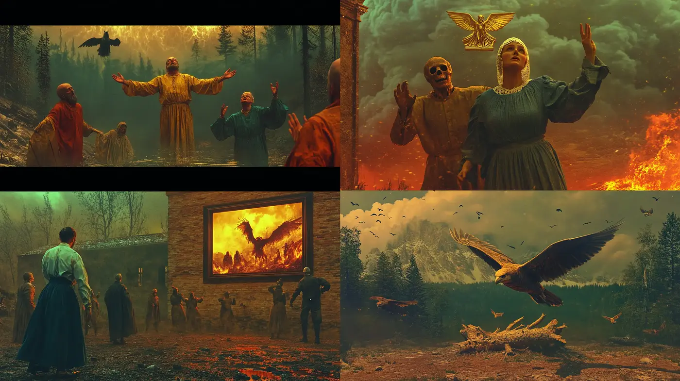Apocalyptic Reverie: A Surreal Fusion of Dystopian Visions - Midjourney sref style