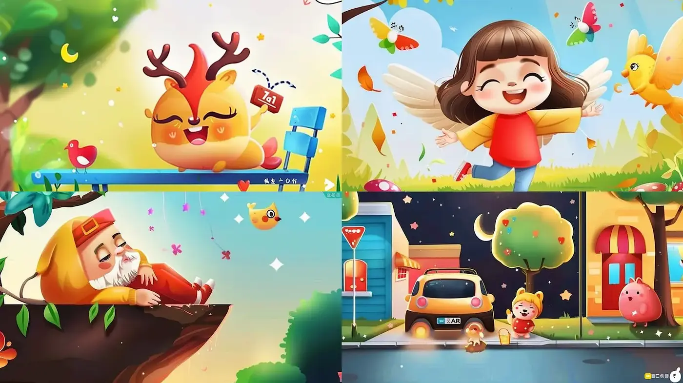 Vibrant and Whimsical Illustrations with Playful Elements - Midjourney sref style