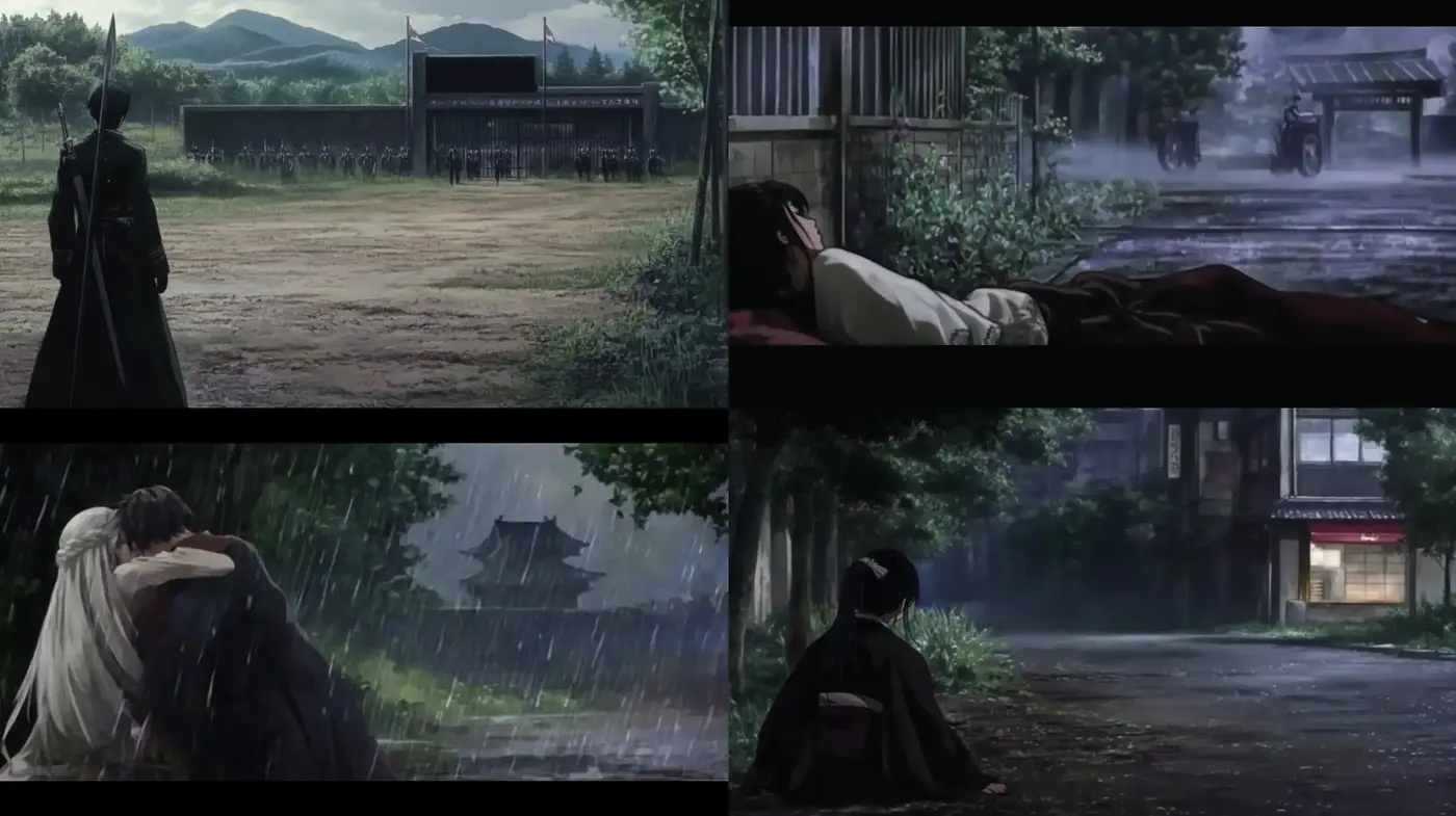 Ethereal Rainfall in a Cinematic Anime Dreamscape - Midjourney sref style
