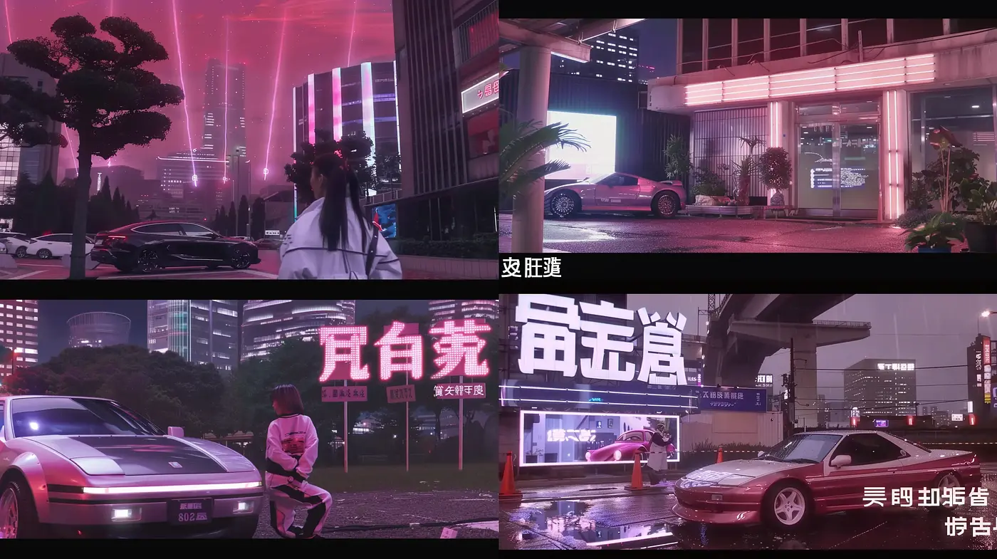 Neon-lit Cyberpunk Dreams: A Homage to Futuristic Nostalgia - Midjourney sref style