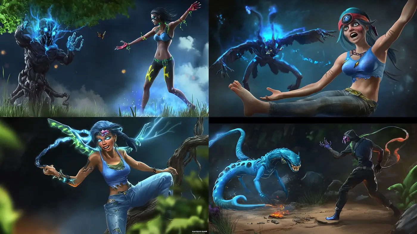 Ethereal Fantasy with Dynamic Color and Motion - Midjourney sref style