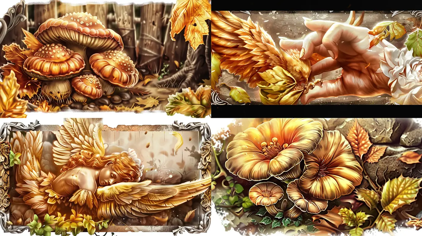 Baroque-Inspired Fantastical Autumn Vignettes - Midjourney sref style